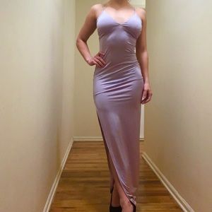 Stunning lilac floor length gown